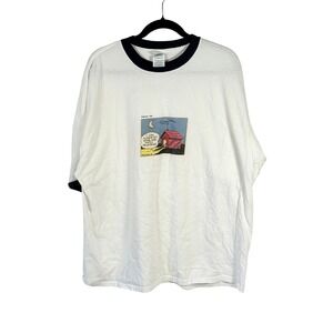 Peanuts Snoopy 1952 Comic Ringer T Shirt Adult 2XL White Navy Blue Vintage USA